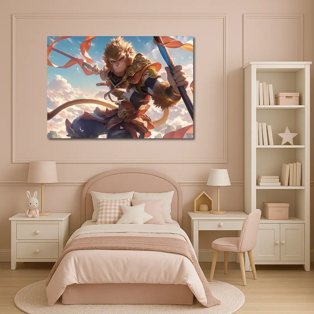 Sun Wukong Monkey King Clouds Fantasy Art – Wall Art
