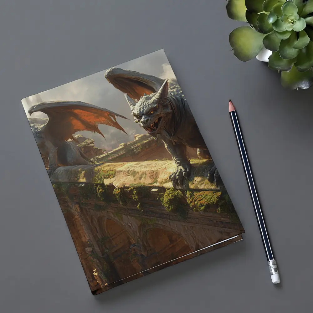 Gargoyles Perched On Ancient City Wall – Notebooks
