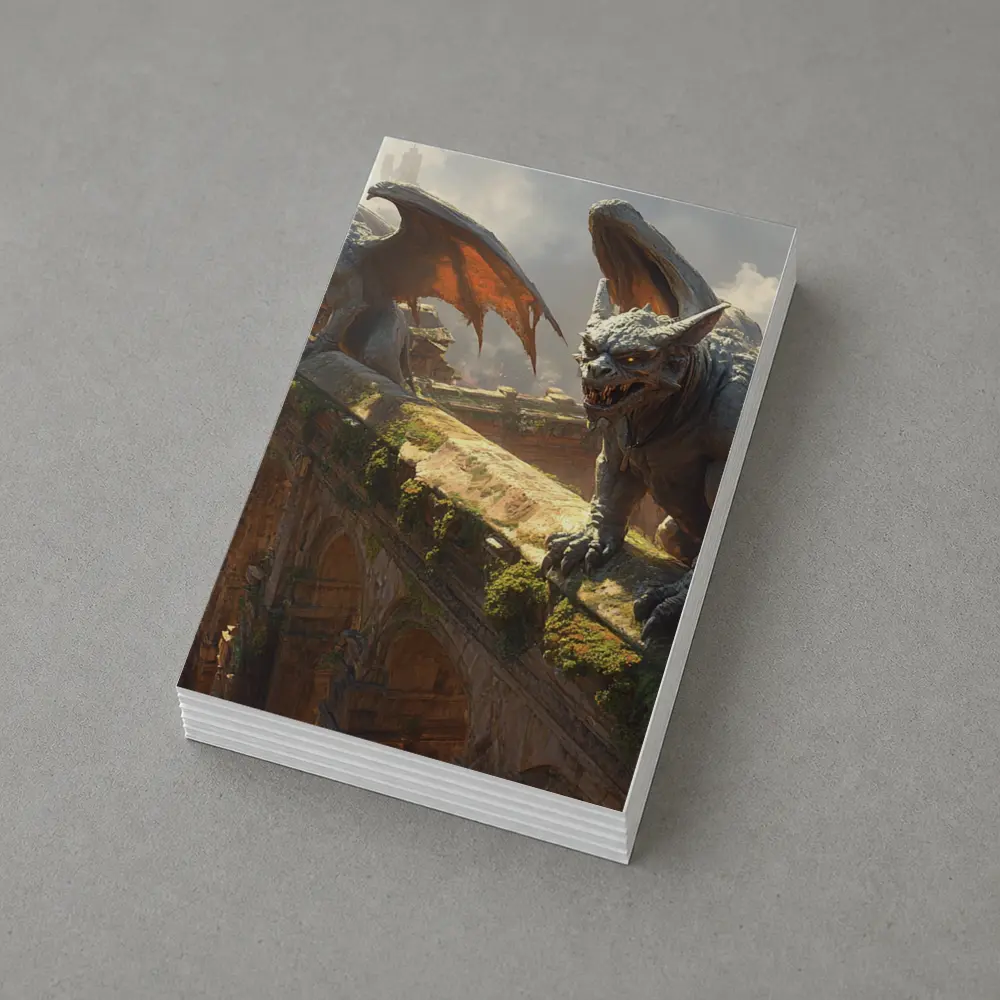 Gargoyles Perched On Ancient City Wall – Postcards