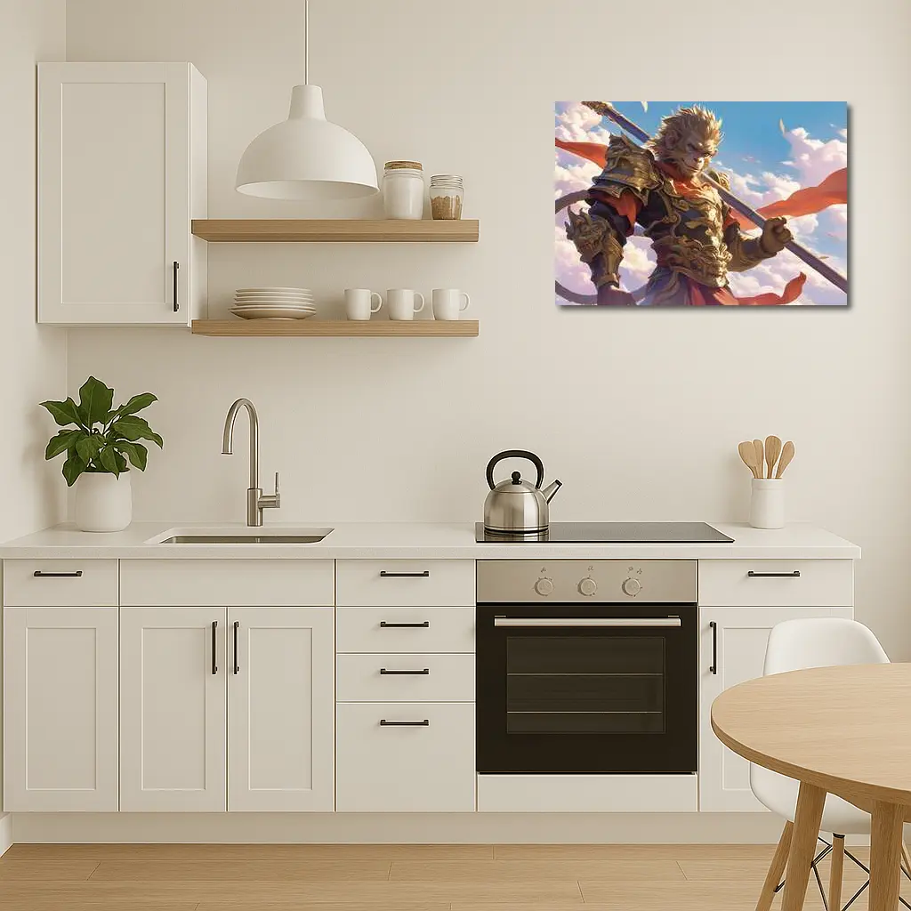 Sun Wukong Monkey King Golden Armor Sky – Wall Art