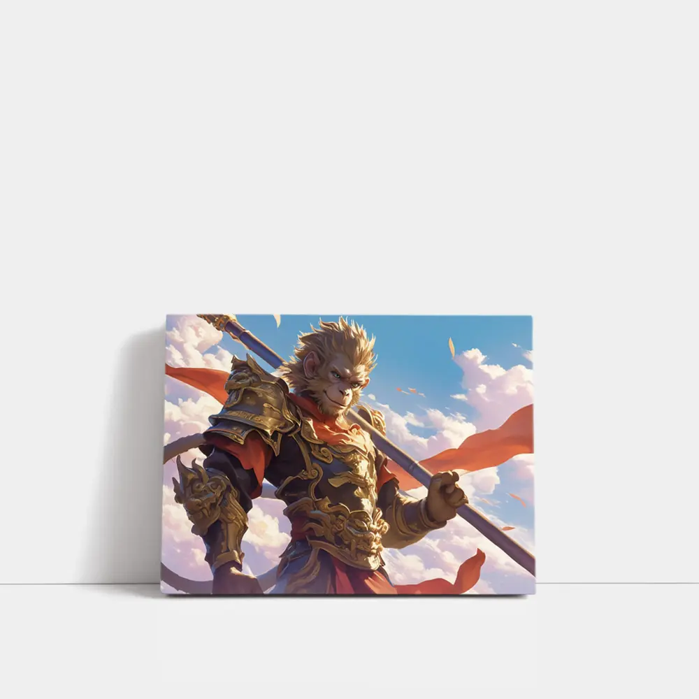 Sun Wukong Monkey King Golden Armor Sky – Wall Art