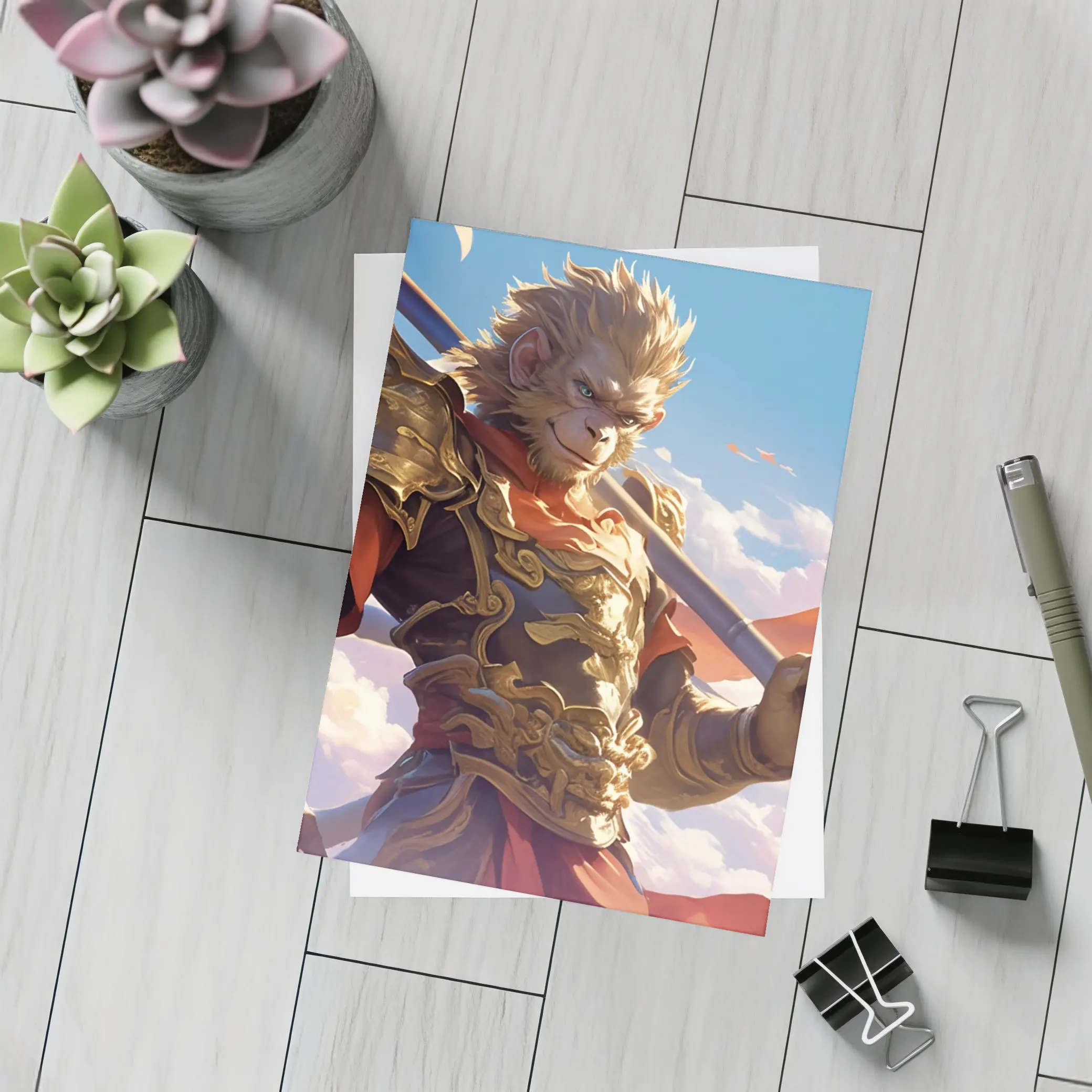 Sun Wukong Monkey King Golden Armor Sky – Postcards