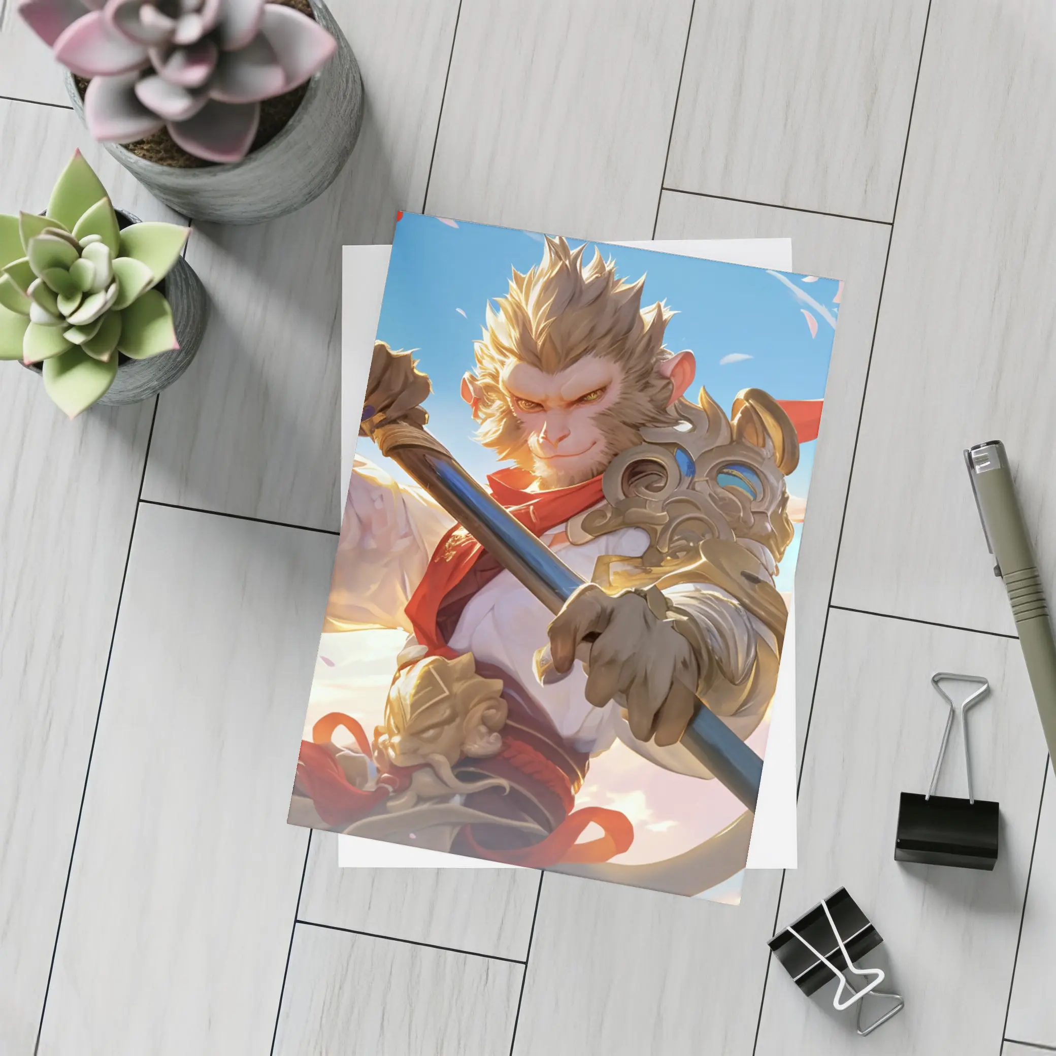 Monkey King Warrior Staff Sky Battle – Postcards