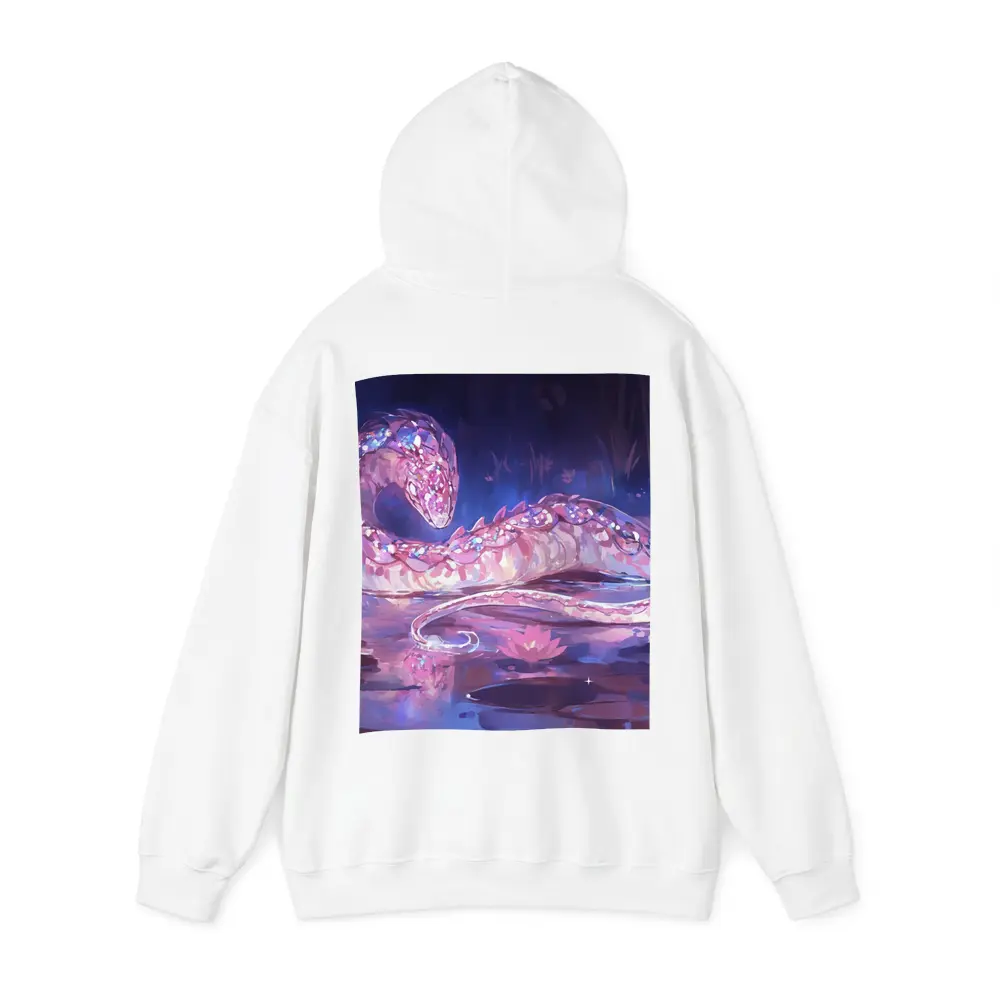 Crystal Snake Resting on Lotus Pond – Hoodies