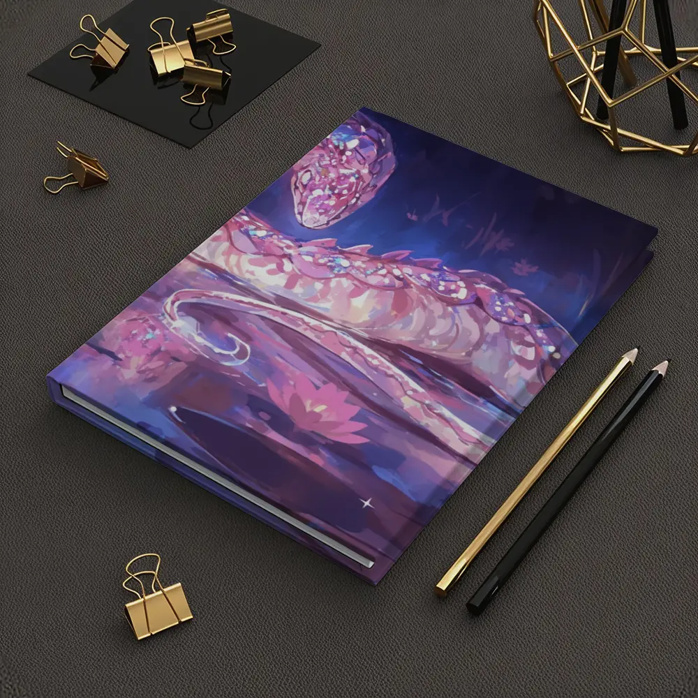 Crystal Snake Resting on Lotus Pond – Notebooks