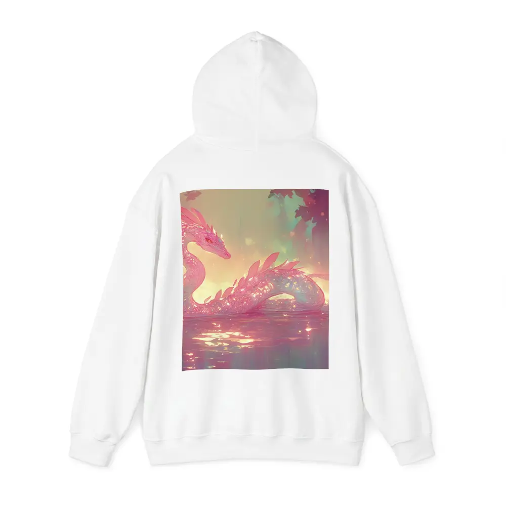 Pink Crystal Dragon Resting In Enchanted Water – Hoodies