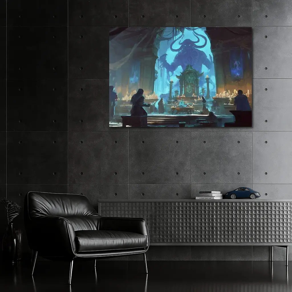 Dark Fantasy Ritual Hall Demon Summoning – Wall Art