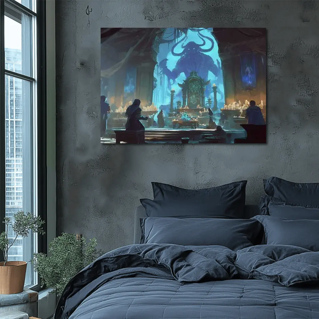 Dark Fantasy Ritual Hall Demon Summoning – Wall Art