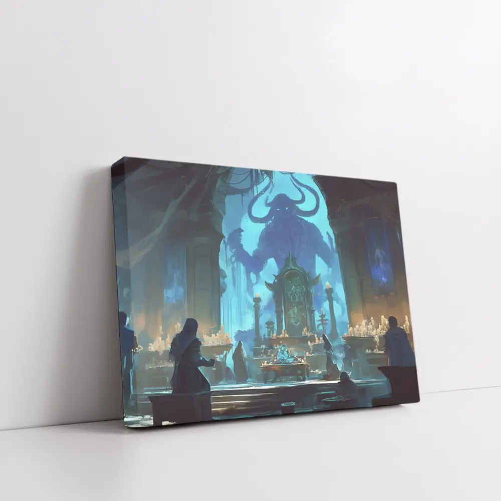 Dark Fantasy Ritual Hall Demon Summoning – Wall Art