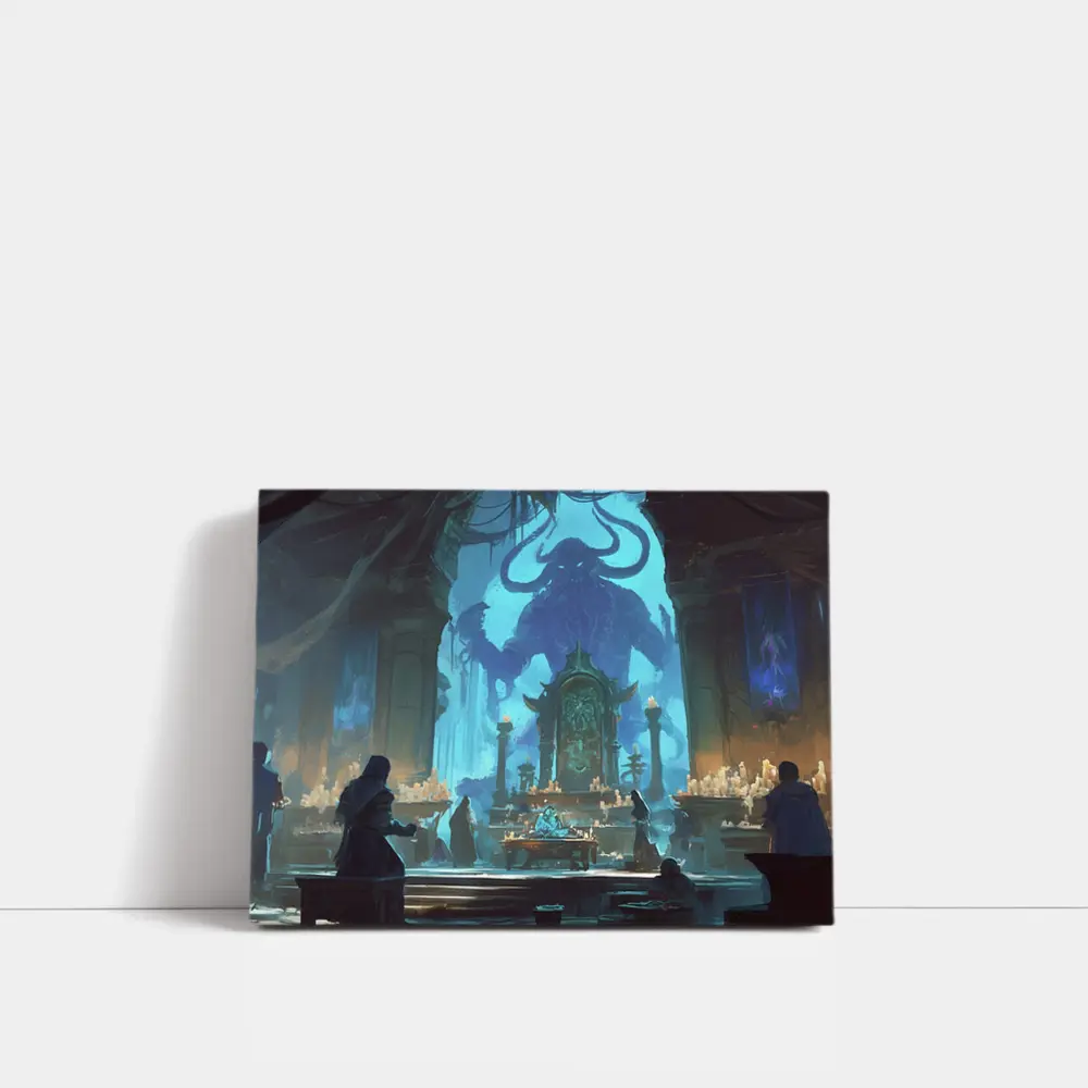 Dark Fantasy Ritual Hall Demon Summoning – Wall Art