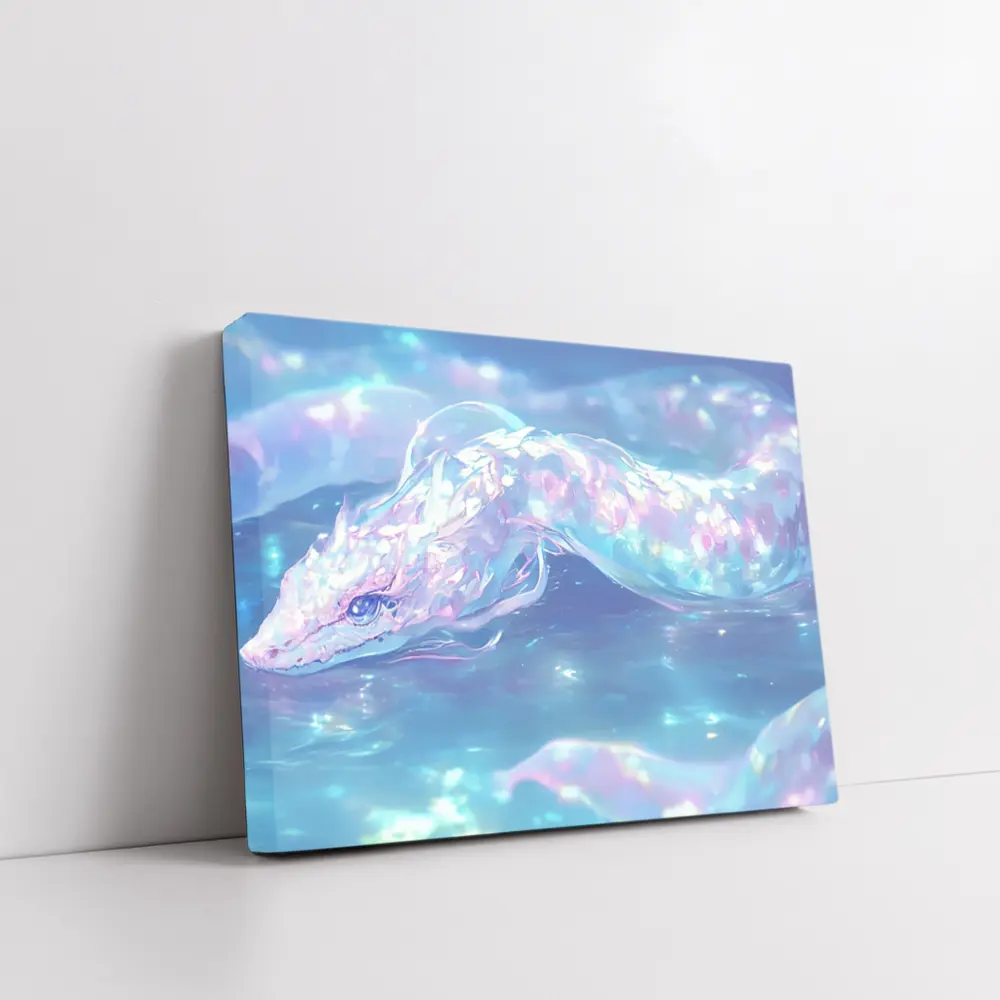 Anime Dragon Snake Swimming Blue Ocean Water – Wall Art