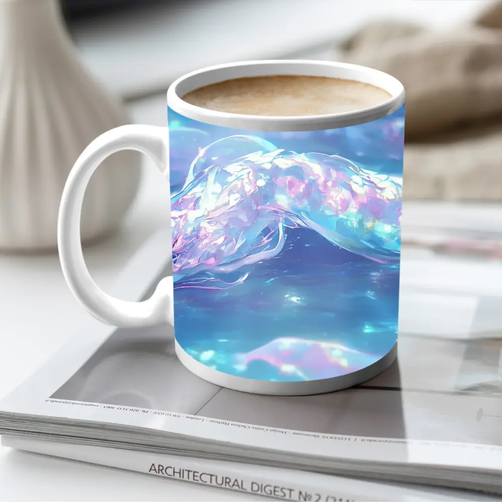 Anime Dragon Snake Swimming Blue Ocean Water – Mugs