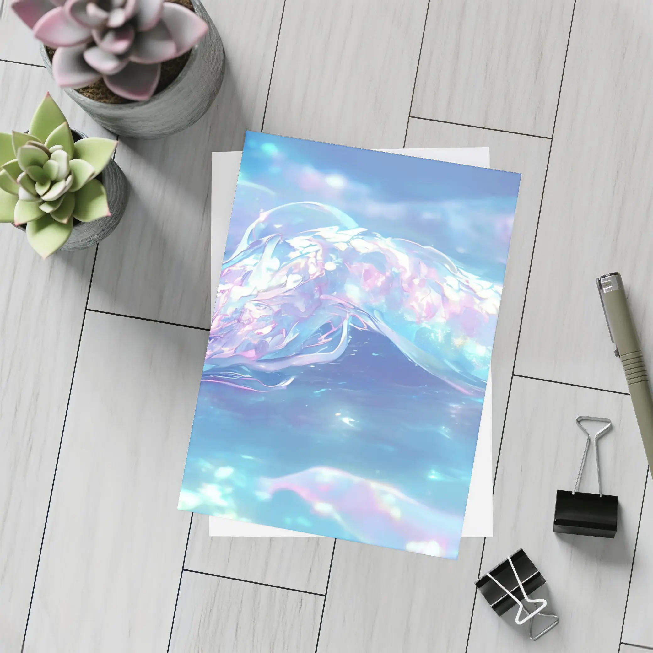 Anime Dragon Snake Swimming Blue Ocean Water – Postcards