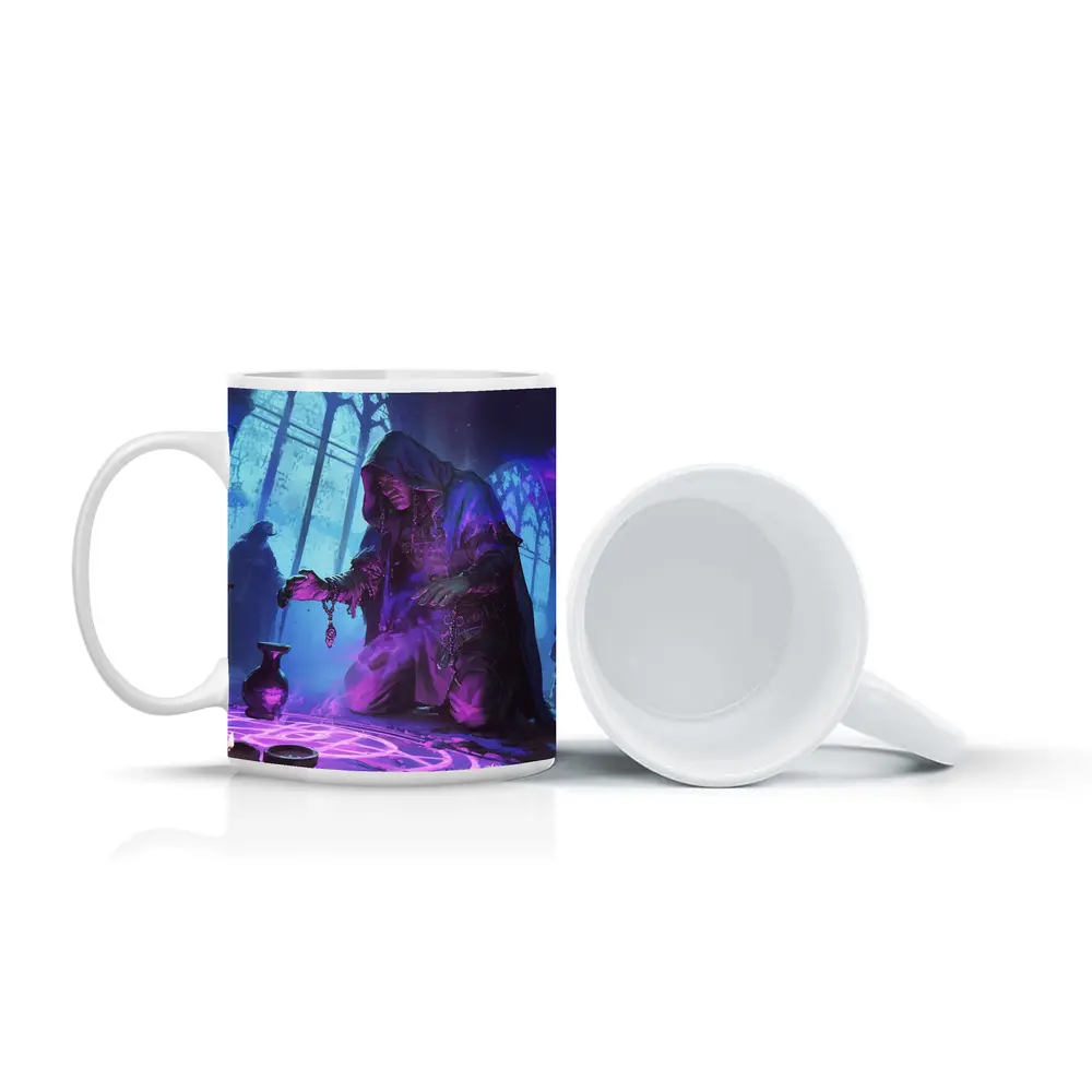 Dark Sorcerer Casting Magic Ritual Fantasy Art – Mugs