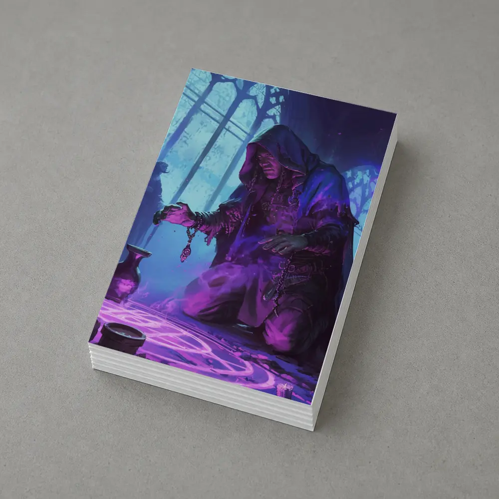 Dark Sorcerer Casting Magic Ritual Fantasy Art – Postcards