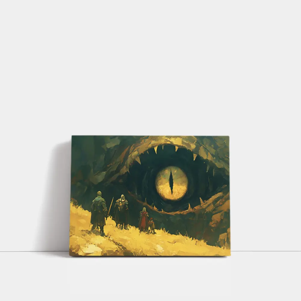 Fantasy Warriors Face Giant Dragon Eye – Wall Art
