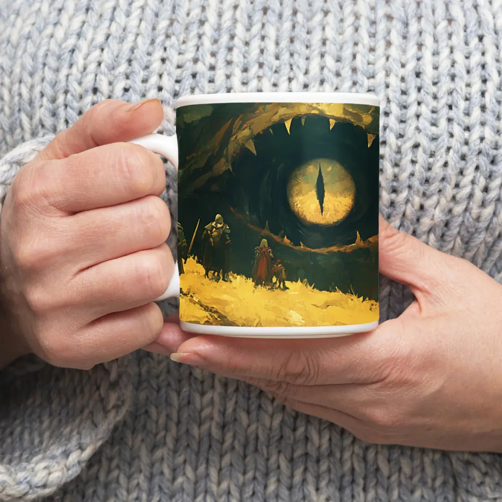 Fantasy Warriors Face Giant Dragon Eye – Mugs