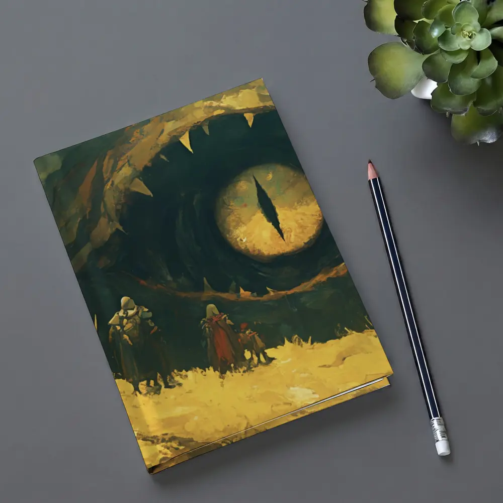 Fantasy Warriors Face Giant Dragon Eye – Notebooks