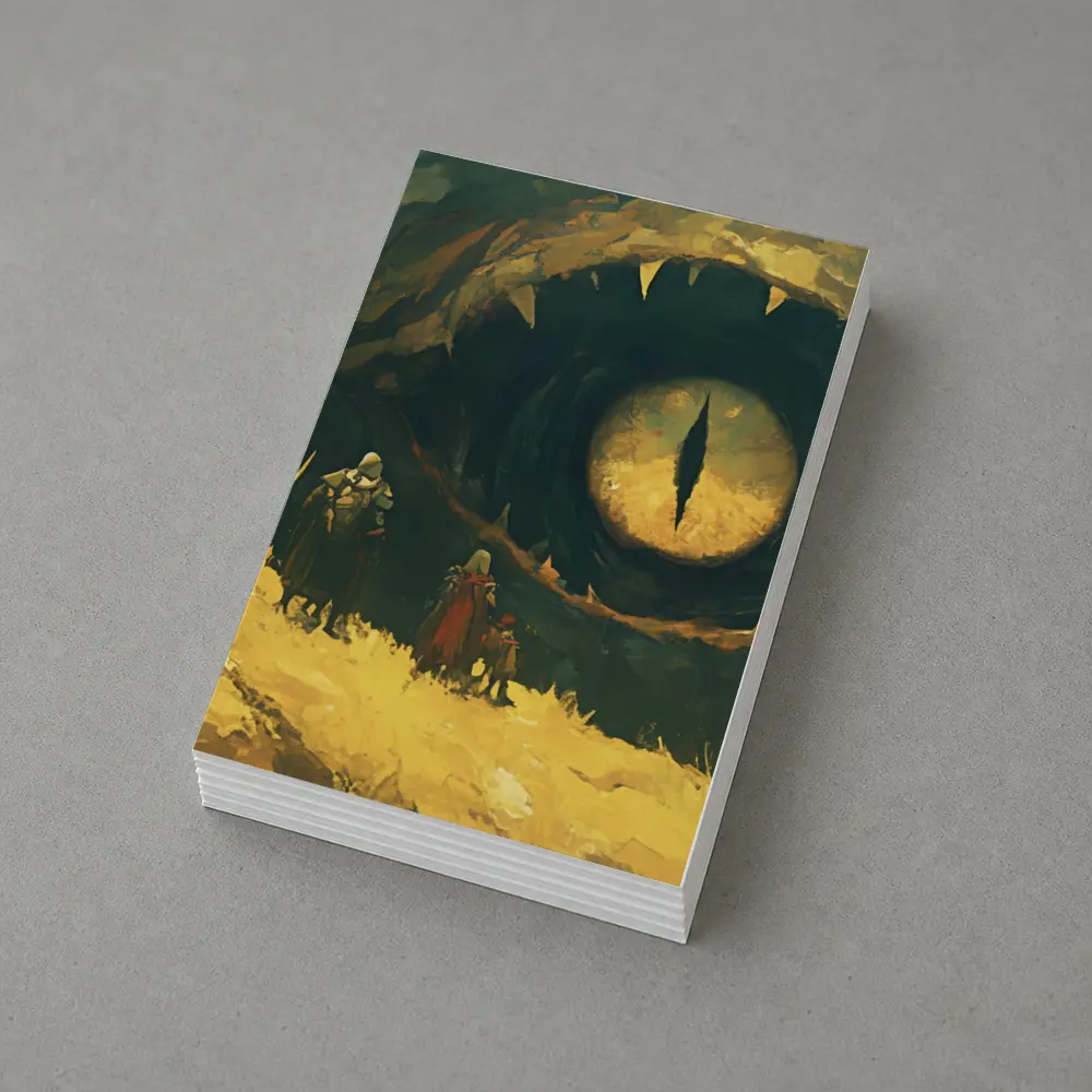 Fantasy Warriors Face Giant Dragon Eye – Postcards