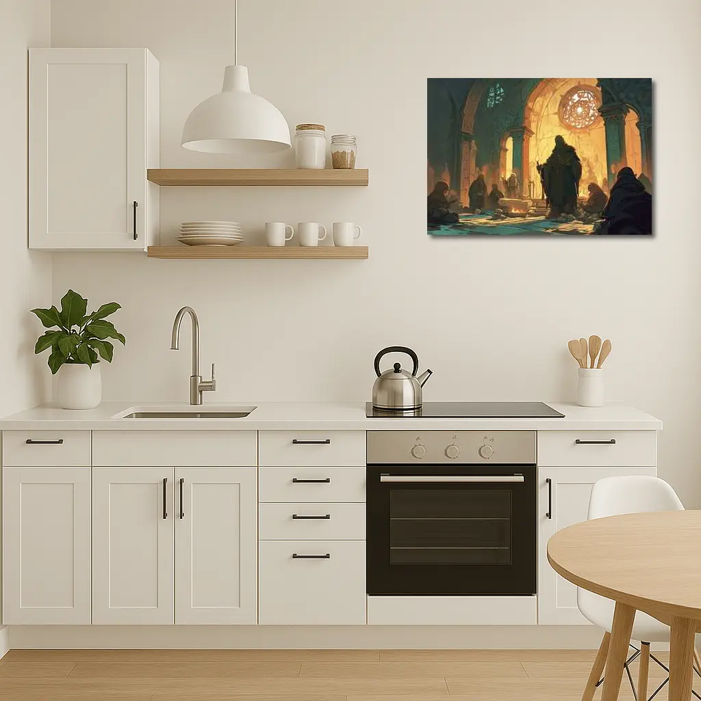 Dark Fantasy Mage Ancient Stone Temple – Wall Art