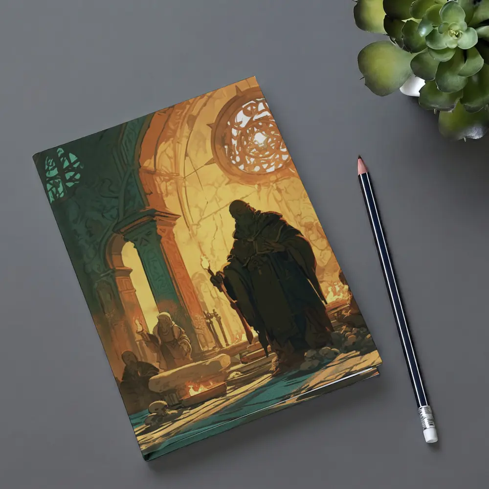 Dark Fantasy Mage Ancient Stone Temple – Notebooks