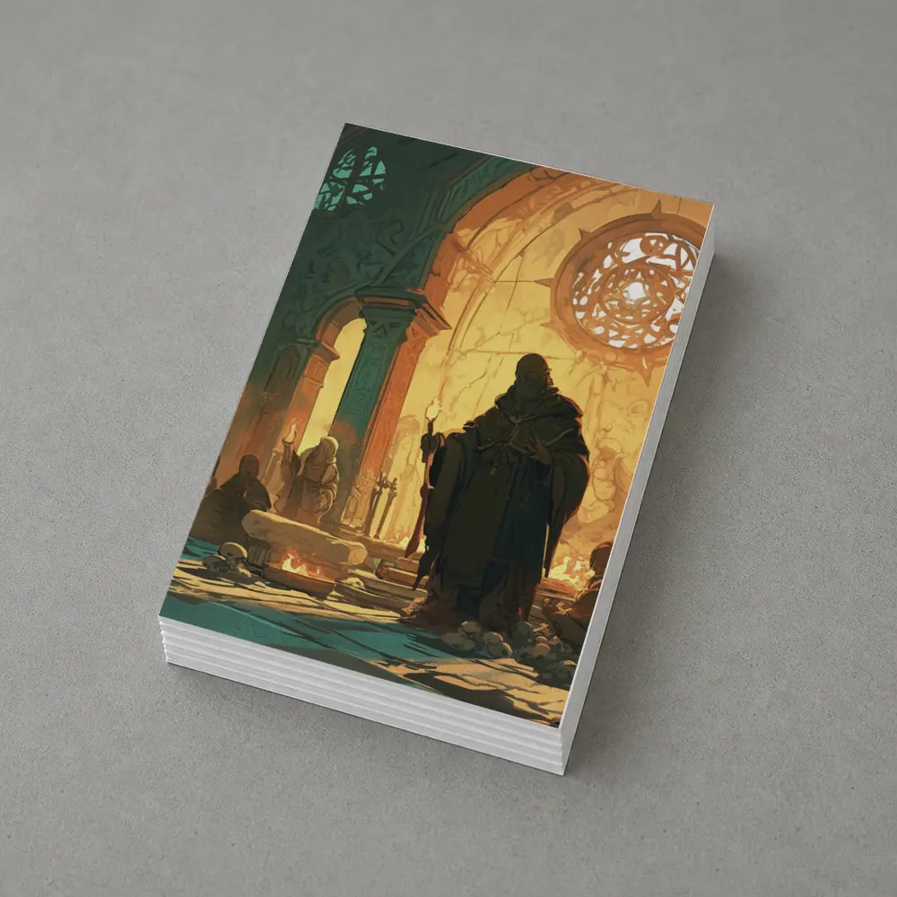 Dark Fantasy Mage Ancient Stone Temple – Postcards