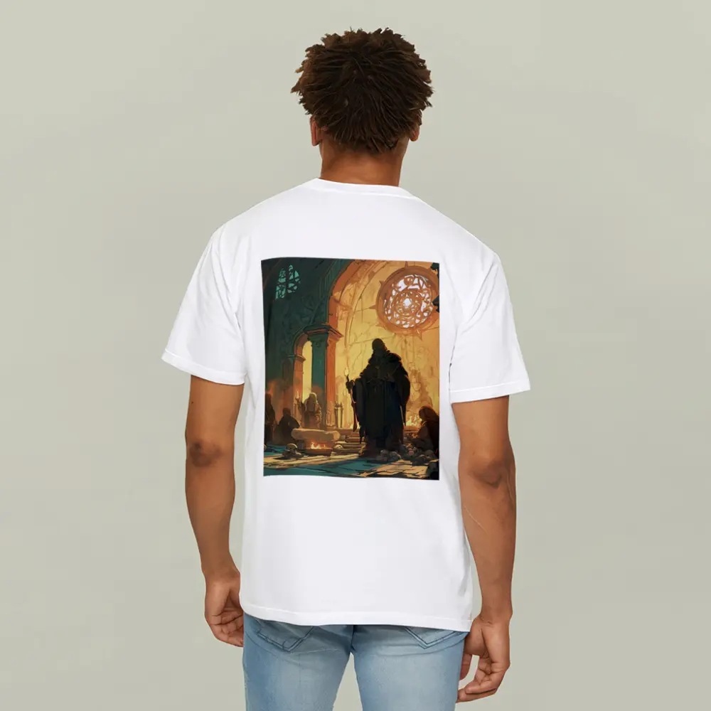 Dark Fantasy Mage Ancient Stone Temple – T-Shirts