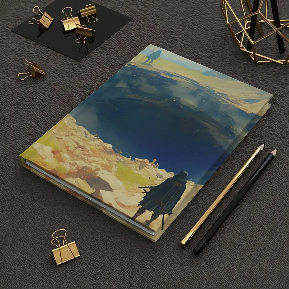Fantasy Warriors Overlooking Mysterious Dark Chasm – Notebooks