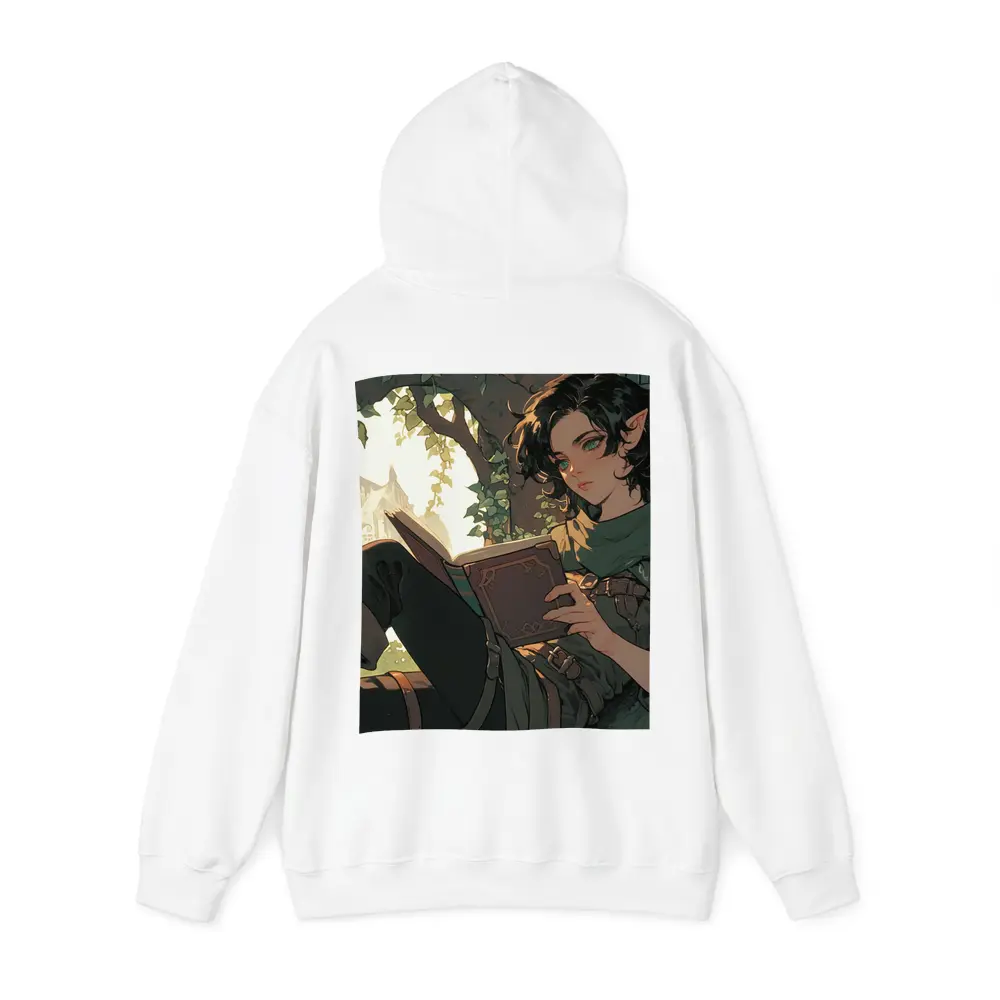 Elf Reading Book Fantasy Forest Anime Art – Hoodies