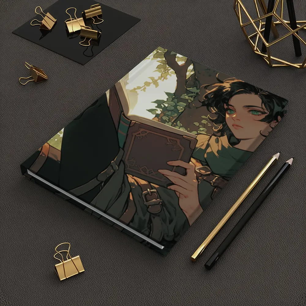 Elf Reading Book Fantasy Forest Anime Art – Notebooks