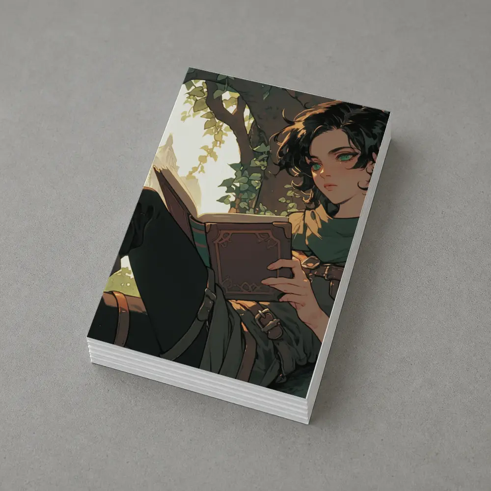Elf Reading Book Fantasy Forest Anime Art – Postcards