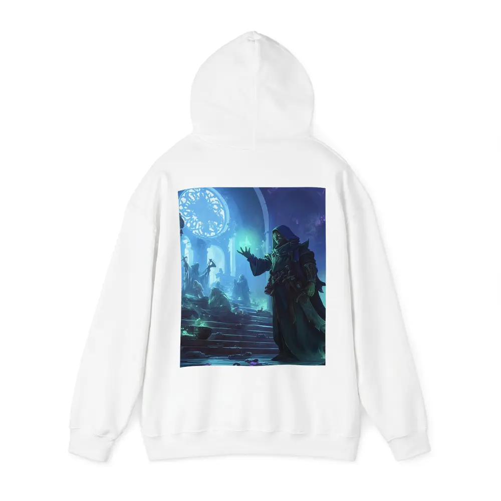 Dark Sorcerer Casting Magic In Ancient Hall – Hoodies