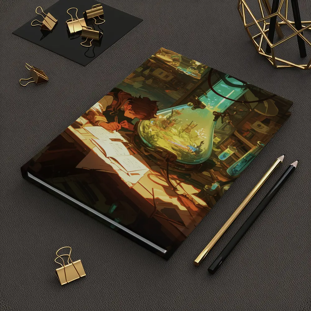 Anime Boy Writing In Fantasy Alchemist Lab – Notebooks
