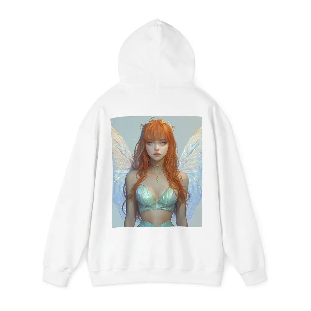 Red Hair Fairy Girl Blue Wings Fantasy – Hoodies