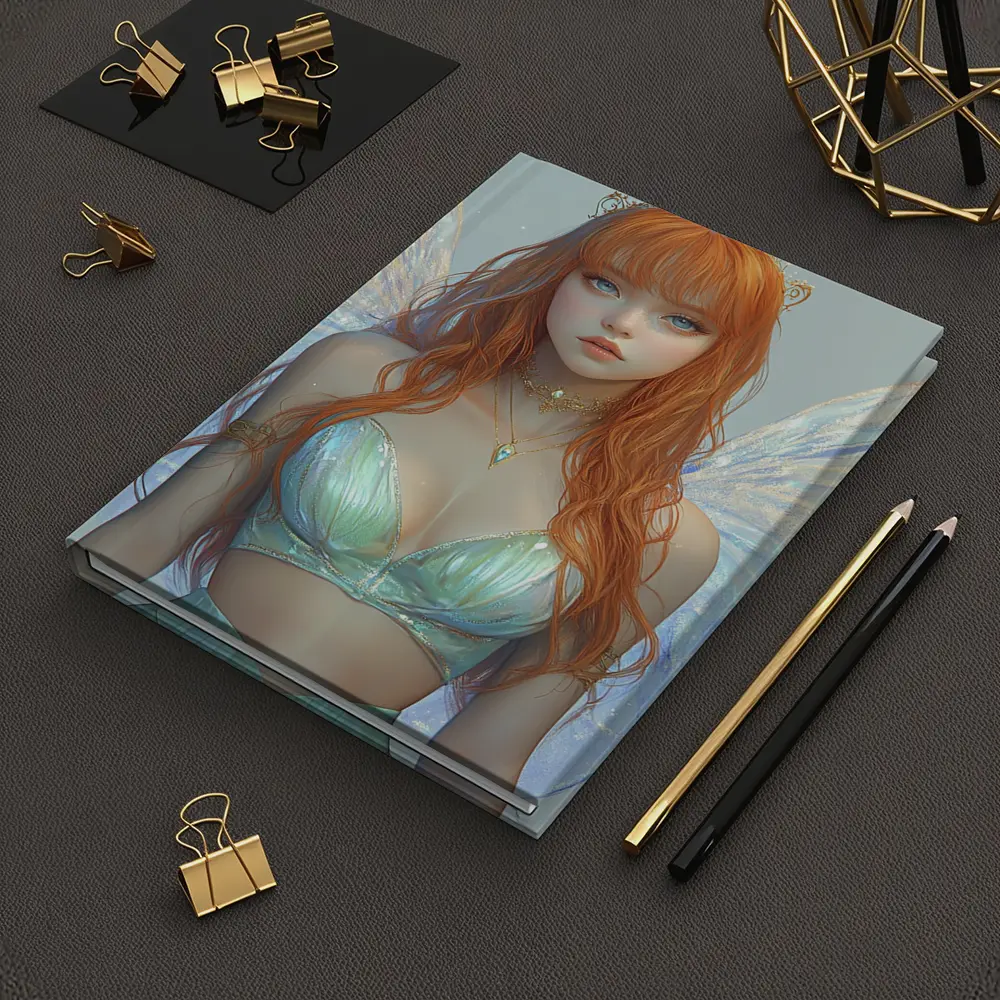Red Hair Fairy Girl Blue Wings Fantasy – Notebooks