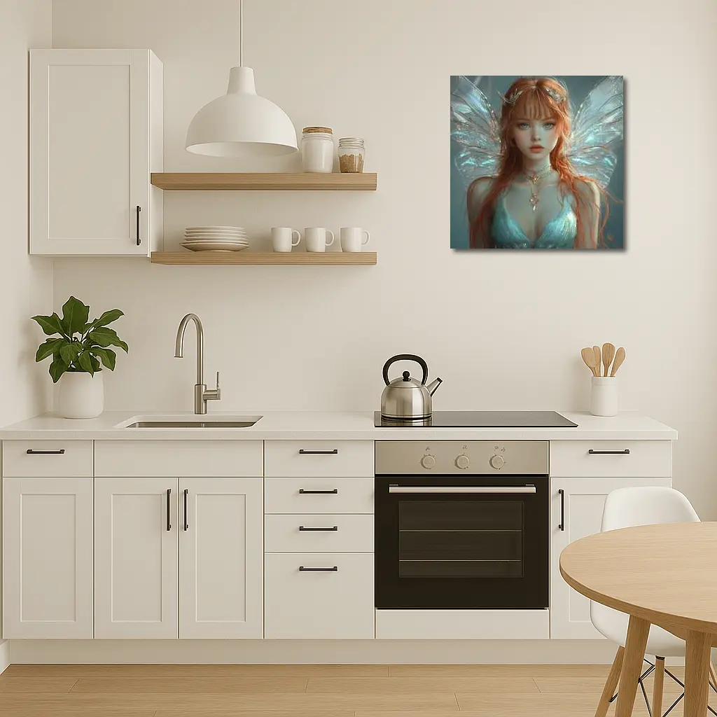 Red Hair Fairy Wings Fantasy Art Portrait – Wall Art