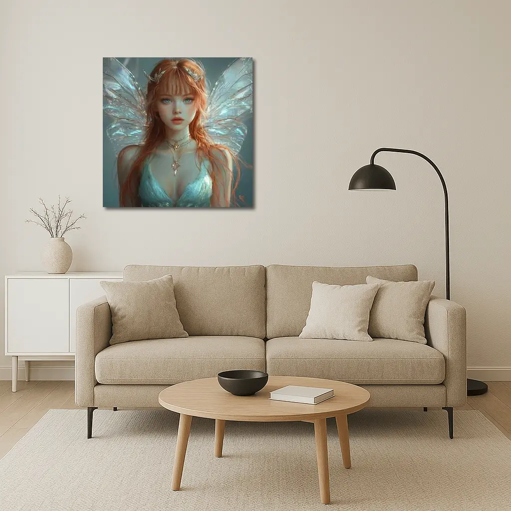 Red Hair Fairy Wings Fantasy Art Portrait – Wall Art