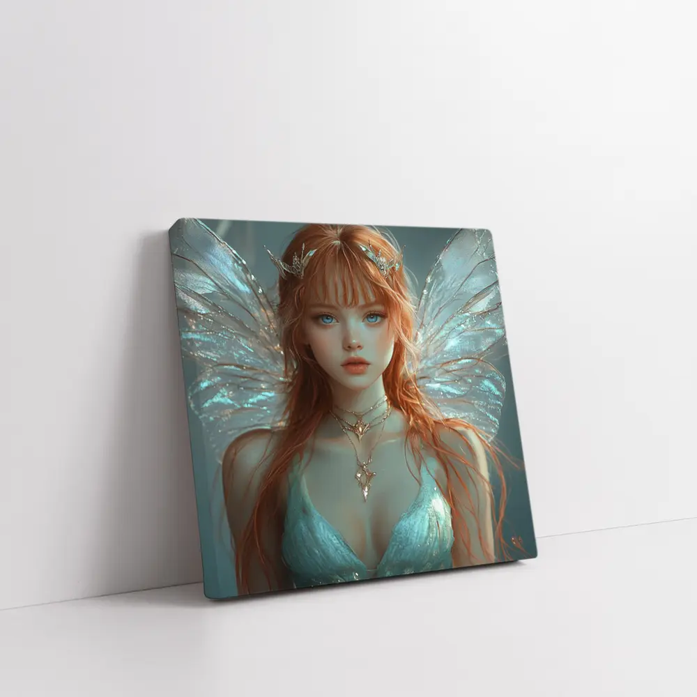 Red Hair Fairy Wings Fantasy Art Portrait – Wall Art