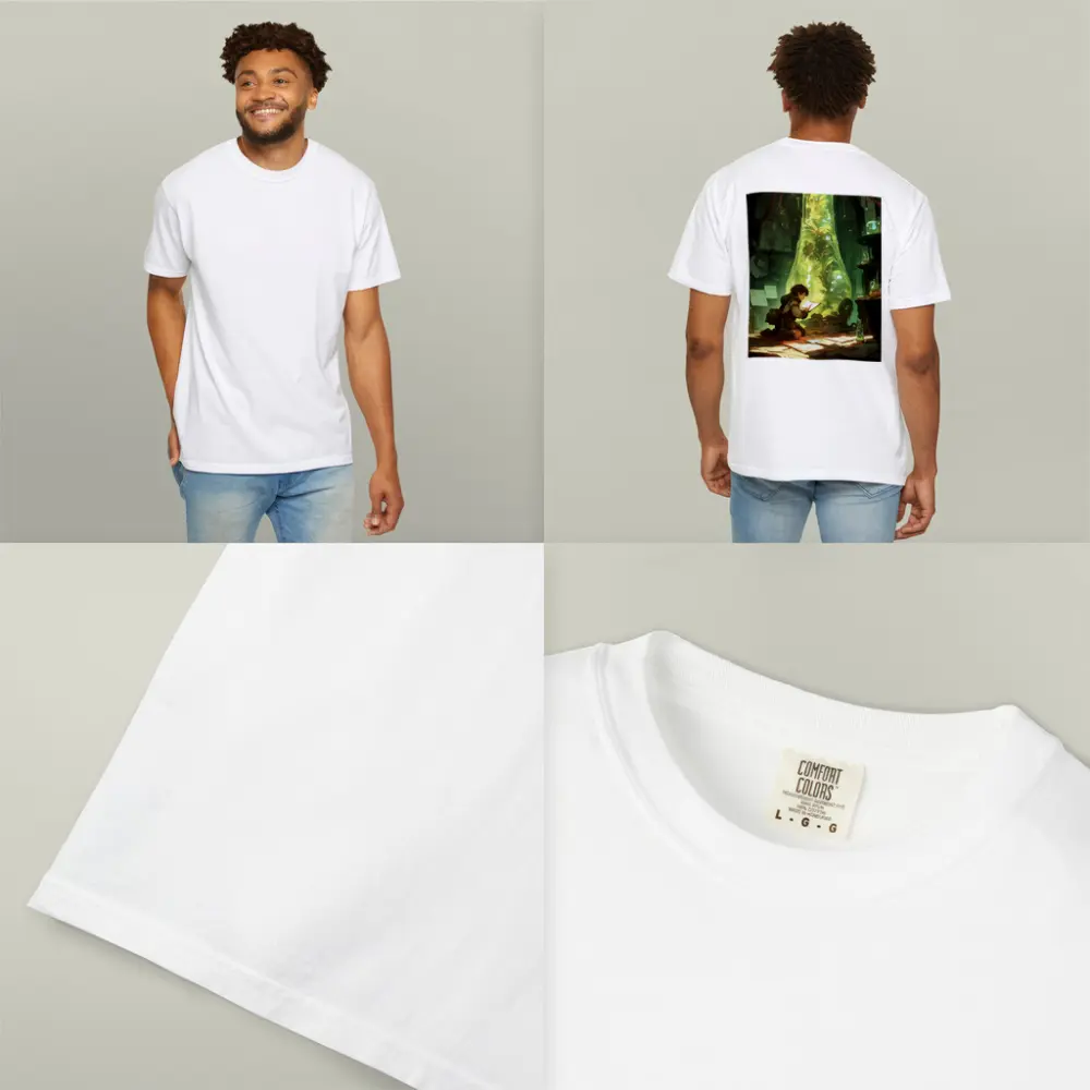 Anime Boy Reading In Glowing Botanical Lab – T-Shirts