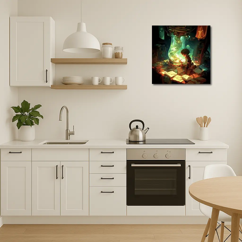 Anime Boy Drawing in Magical Workshop – Wall Art