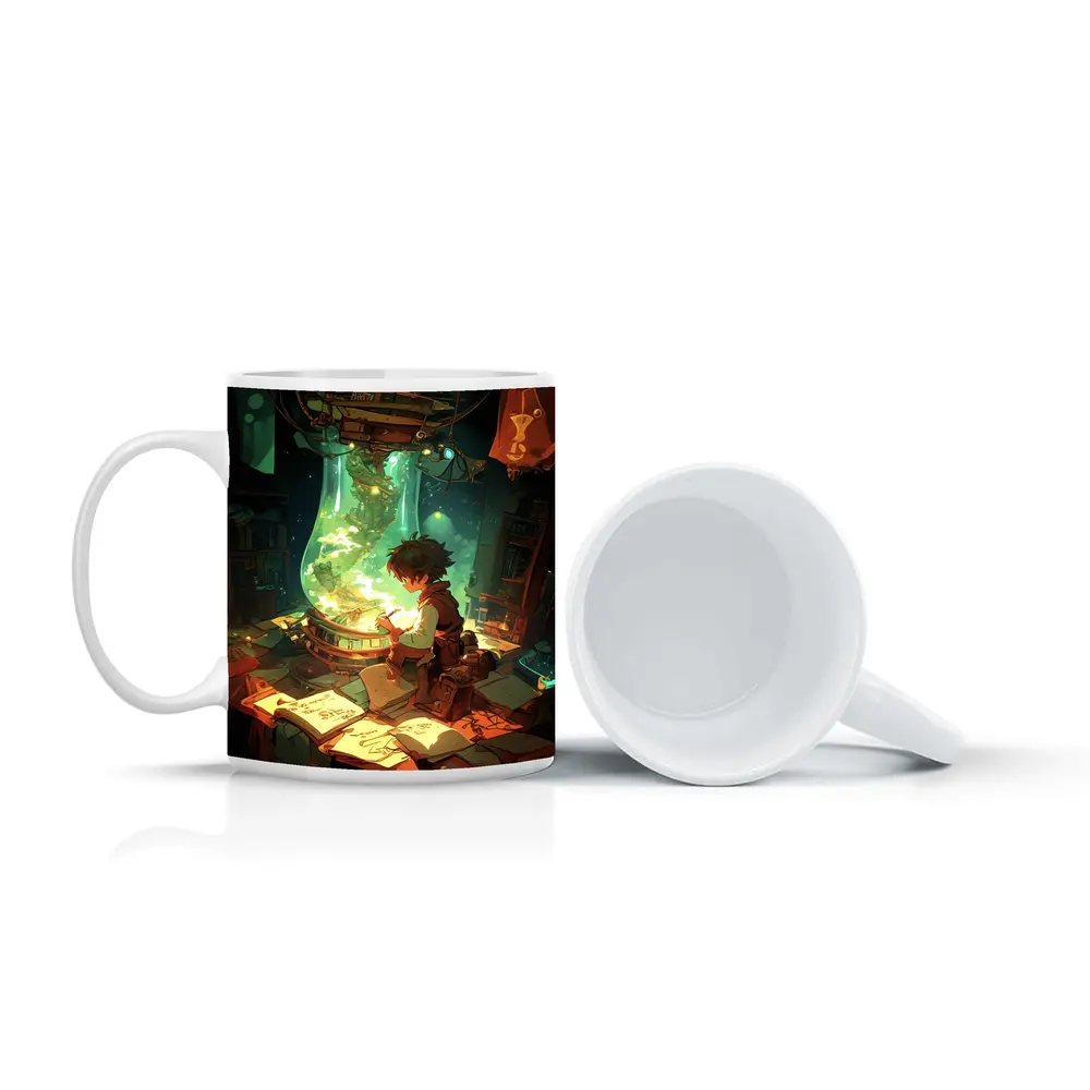 Anime Boy Drawing in Magical Workshop – Mugs