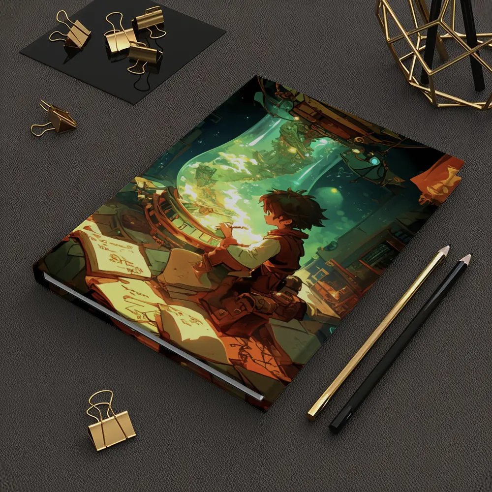 Anime Boy Drawing in Magical Workshop – Notebooks
