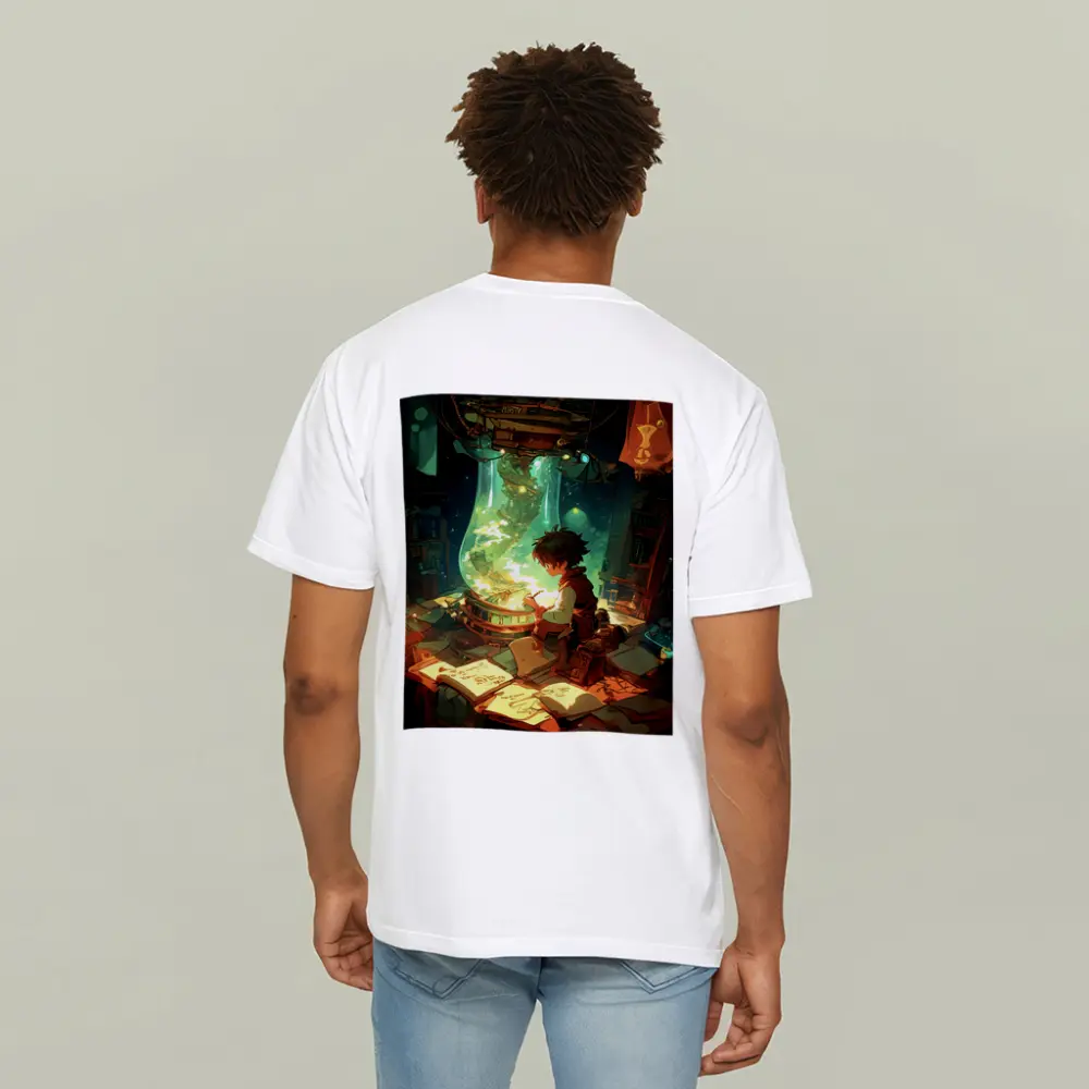 Anime Boy Drawing in Magical Workshop – T-Shirts