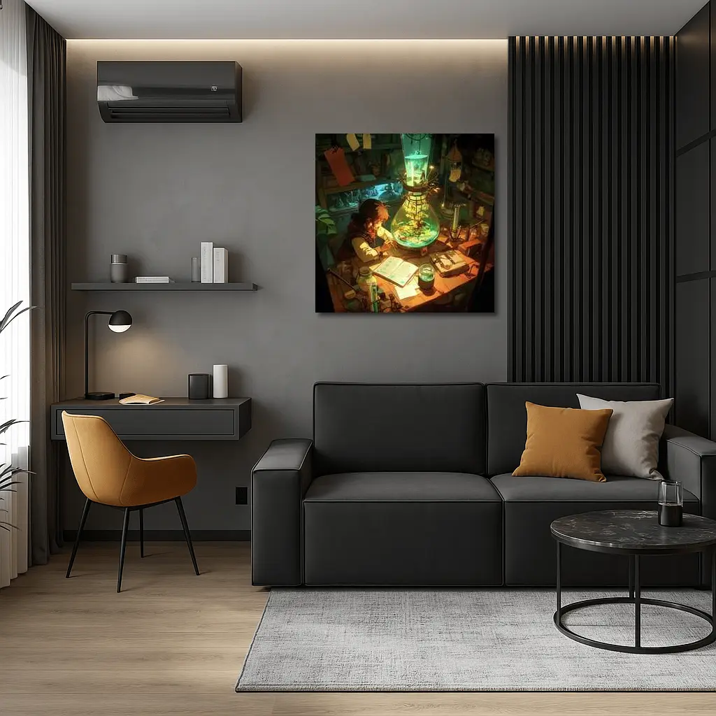 Anime Alchemist Boy Magical Lab Green – Wall Art