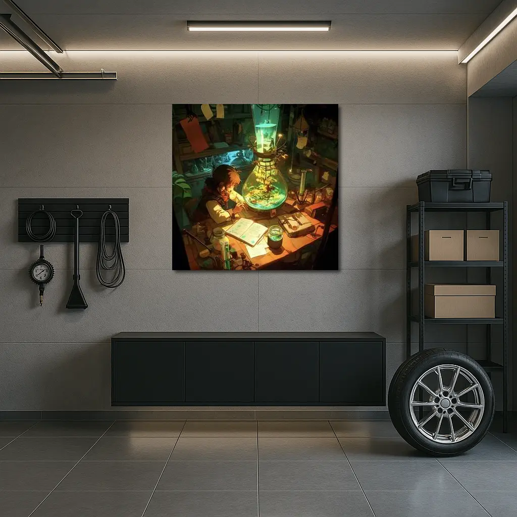 Anime Alchemist Boy Magical Lab Green – Wall Art