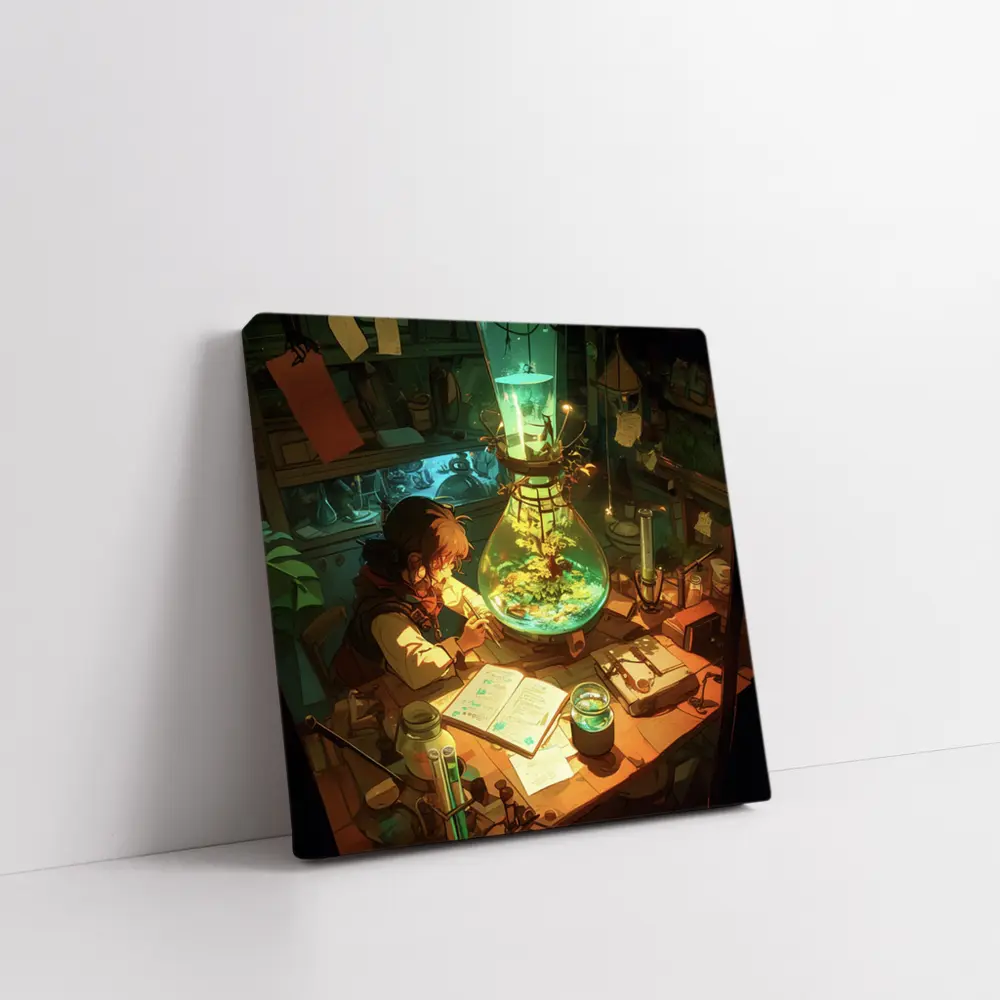 Anime Alchemist Boy Magical Lab Green – Wall Art
