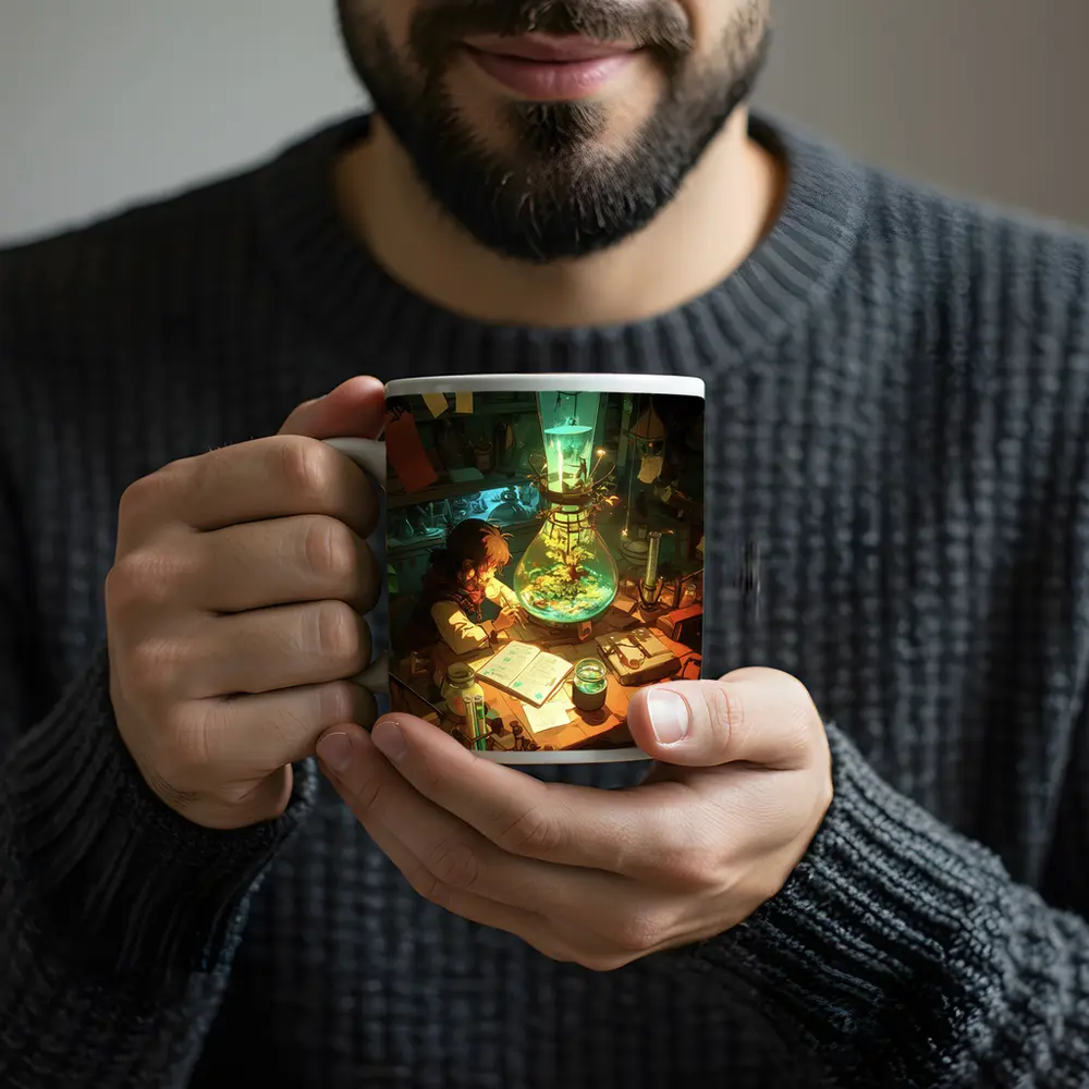 Anime Alchemist Boy Magical Lab Green – Mugs
