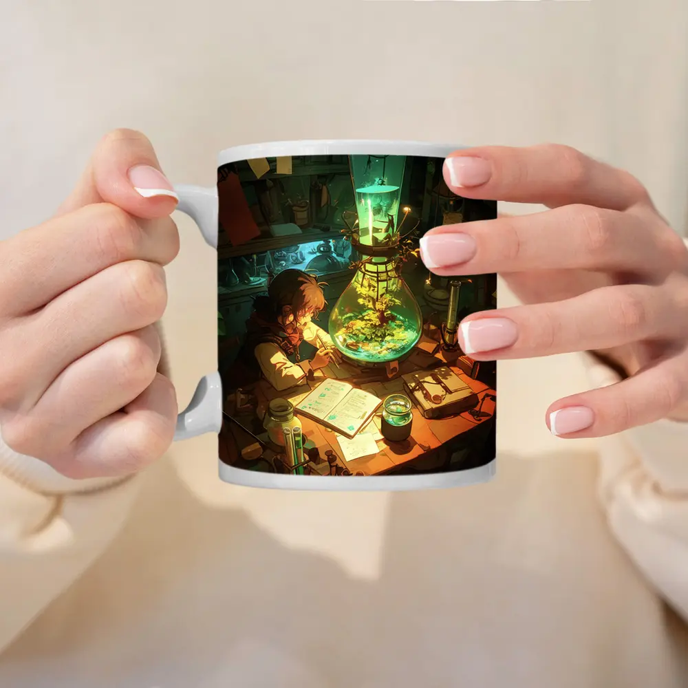 Anime Alchemist Boy Magical Lab Green – Mugs