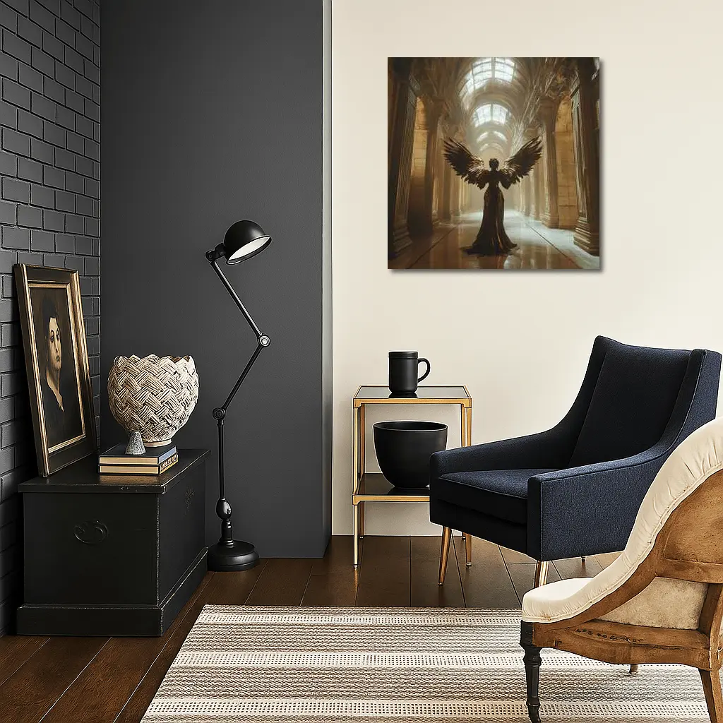 Dark Angel Wings Grand Marble Hall – Wall Art