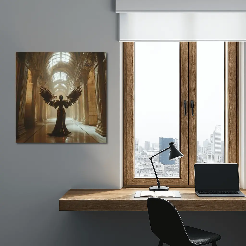 Dark Angel Wings Grand Marble Hall – Wall Art